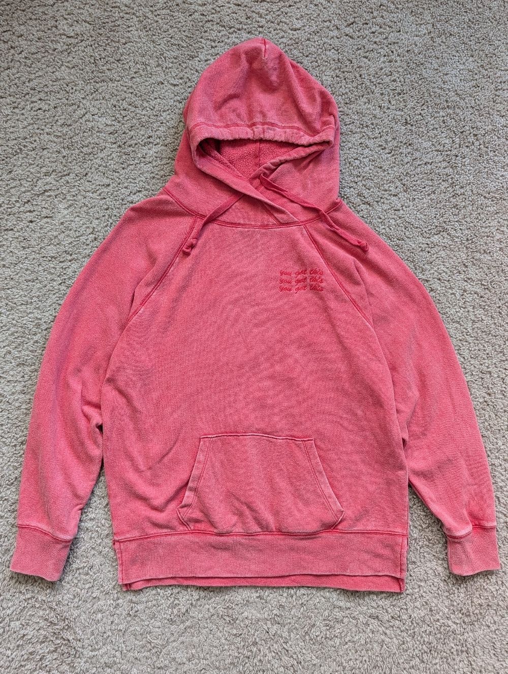 Victoria's Secret PINK Womens Red "You Got This" Pullover Hoodie Size XS - Picture 2 of 8